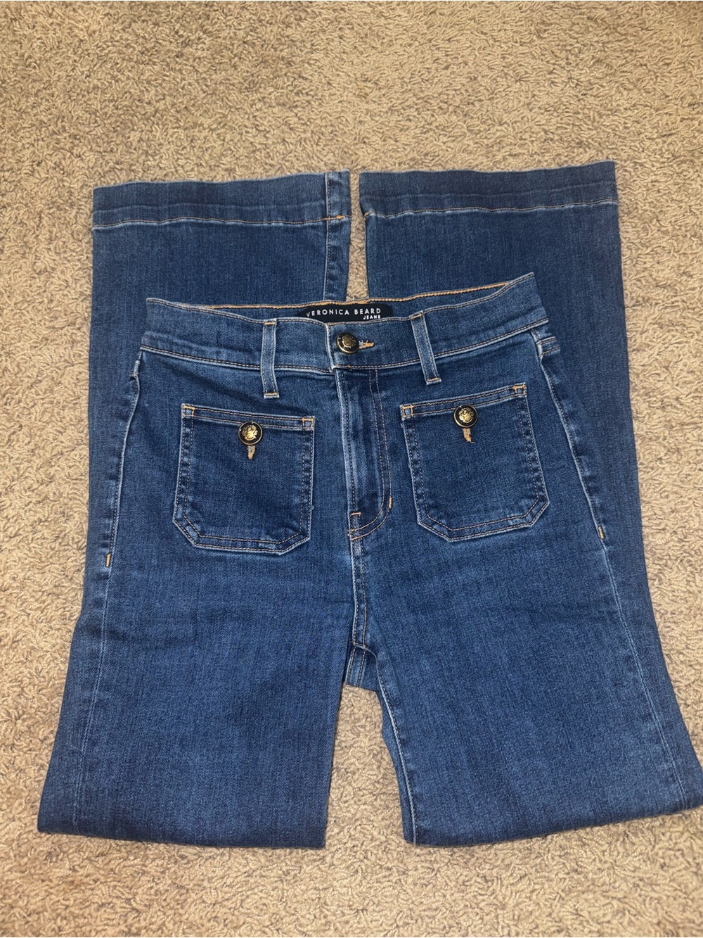 Veronica Beard Carson Ankle Flare High Rise Jeans Size 25